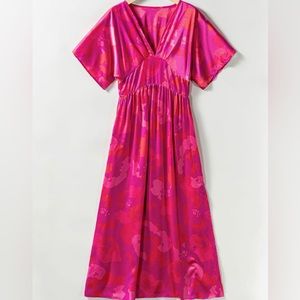 Rose Abstract Floral Maxi Dress